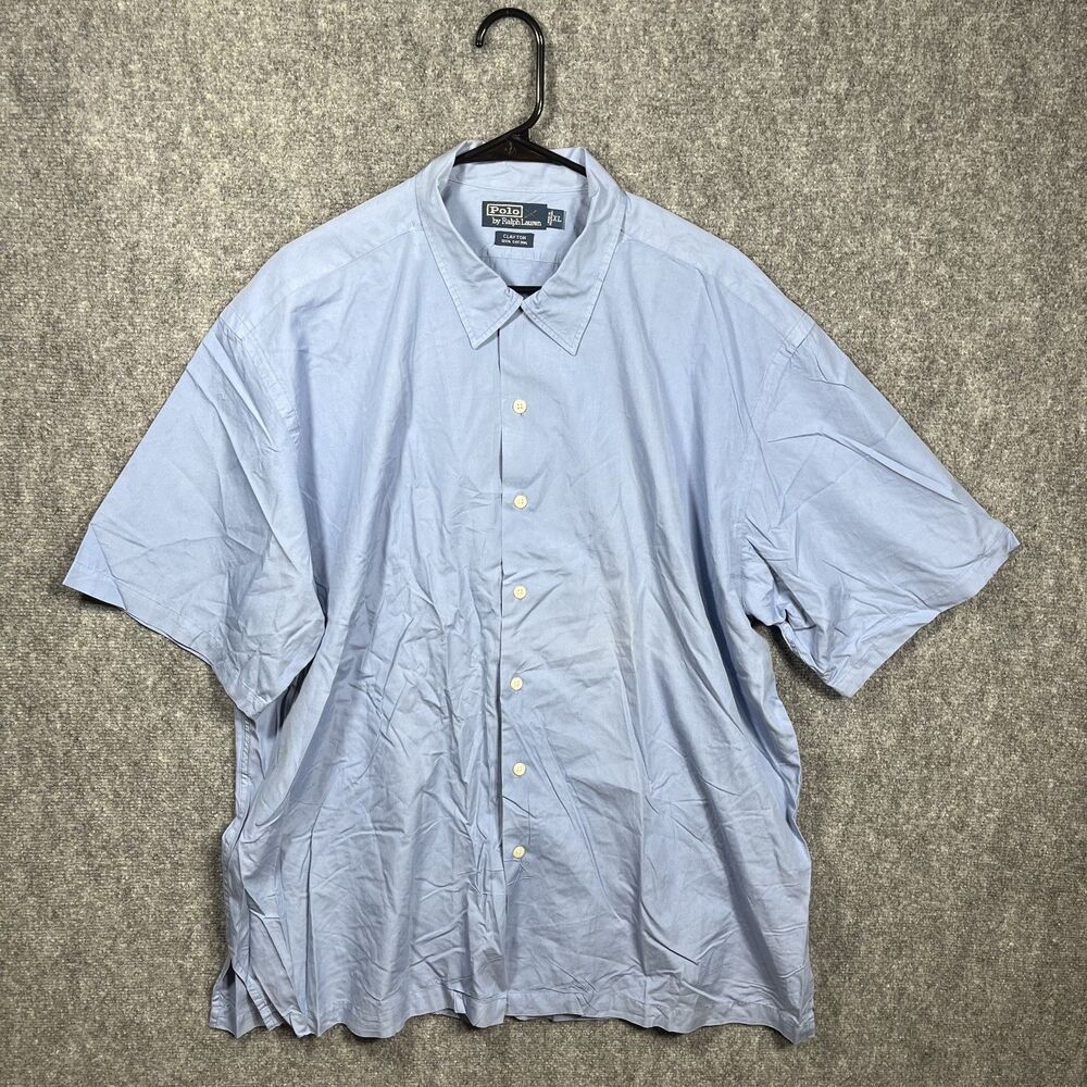 Polo by Ralph Lauren Shirt Mens XL Clayton Short Sleeve Blue Lightweight Cotton